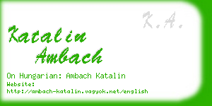 katalin ambach business card